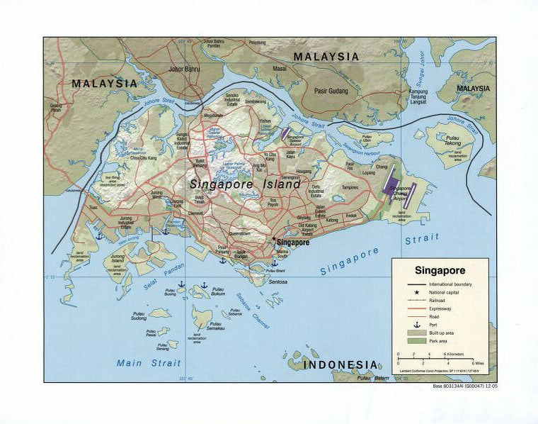Map of Singapore Framed Push Pin Map
