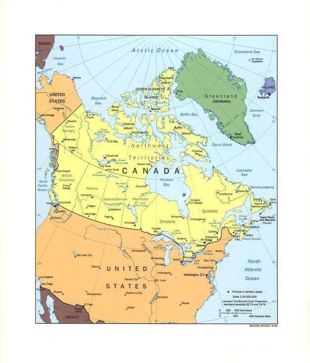 Map of Canada Framed Push Pin Map