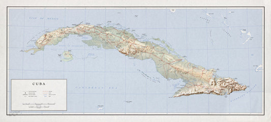 Map of Cuba Framed Push Pin Map
