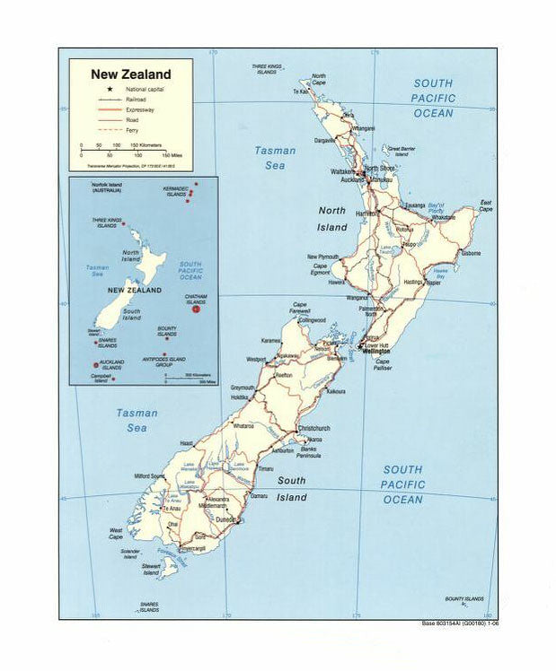 Map of New Zealand Framed Push Pin Map
