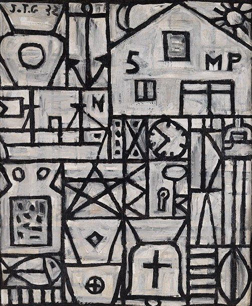 Joaquin Torres-Garcia Constructive - Hand Painted Oil Painting