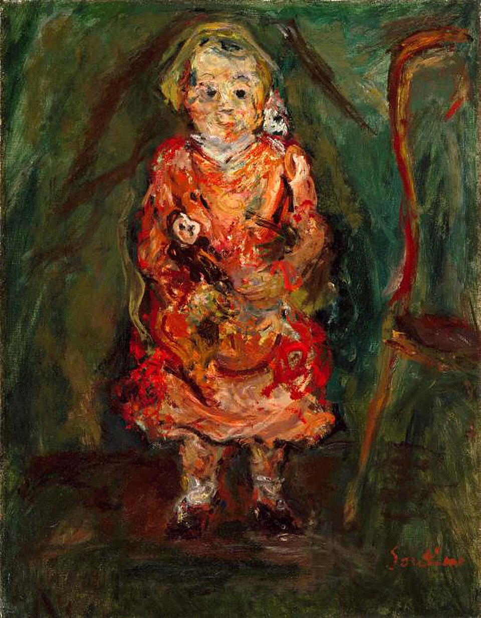 Chaim Soutine Young Girl with a Doll - Hand Painted Oil Painting