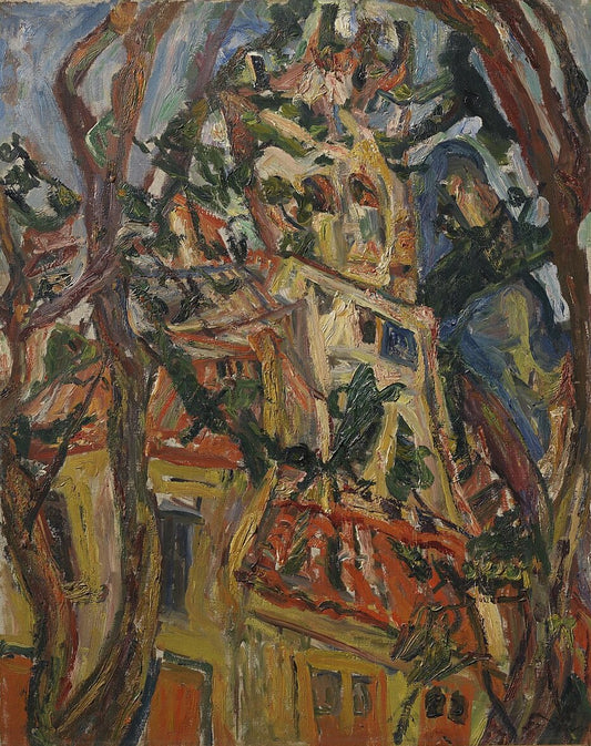 Chaim Soutine Steeple of Saint-Pierre at Ceret - Hand Painted Oil Painting