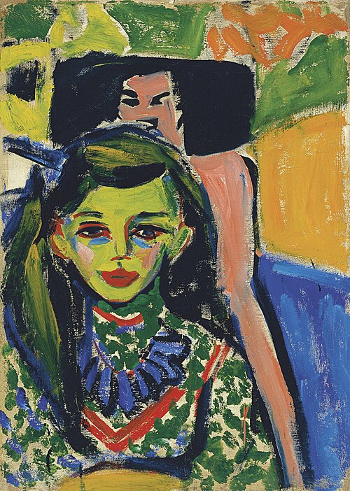 Ernst Ludwig Kirchner Franzi in front of Carved Chair - Hand Painted Oil Painting
