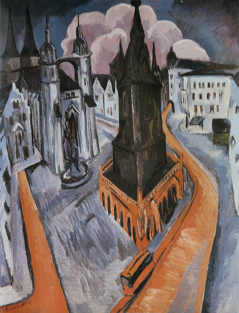 Ernst Ludwig Kirchner The Red Tower in Halle - Hand Painted Oil Painting