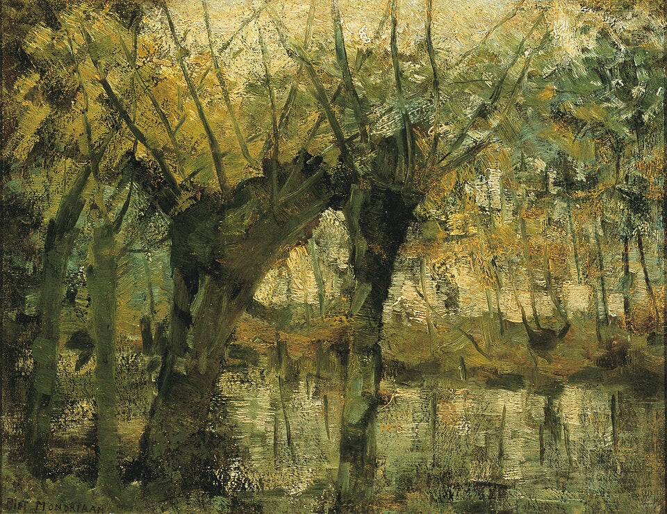 Piet Mondrian Willow Grove: Impression of Light and Shadow - Hand Painted Oil Painting