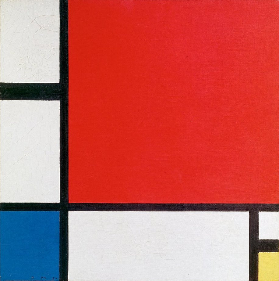 Piet Mondrian Composition II in Red, Blue, and Yellow - Hand Painted Oil Painting