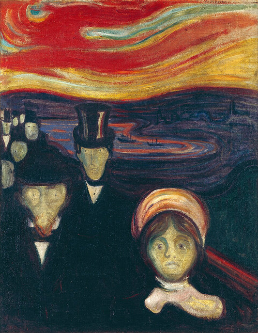 Edvard Munch Anxiety - Hand Painted Oil Painting