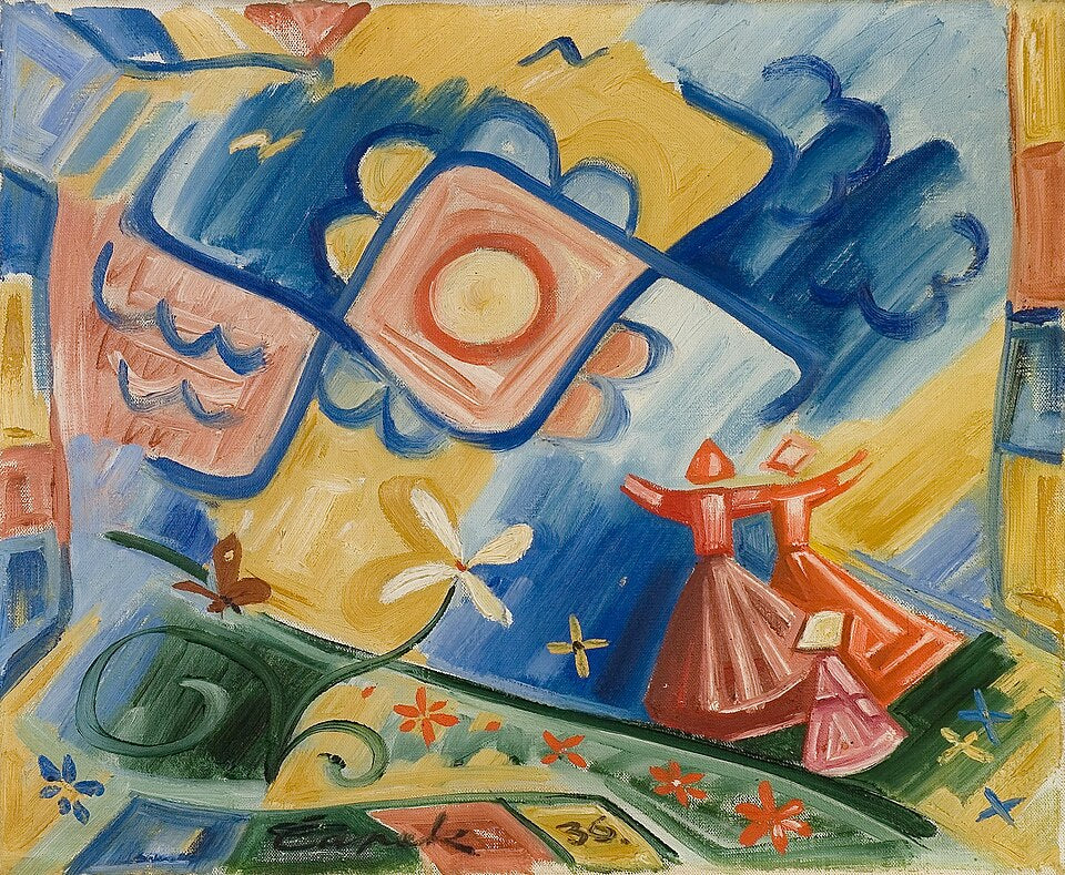 Josef Capek Singing Girls - Hand Painted Oil Painting