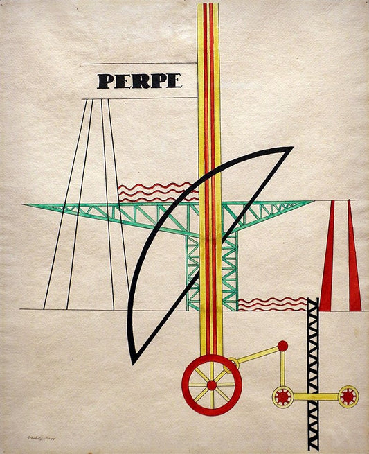Laszlo Moholy-Nagy Perpe - Hand Painted Oil Painting