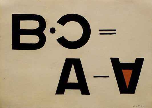 Laszlo Moholy-Nagy Typographic Collage - Hand Painted Oil Painting
