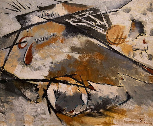 Arthur Dove Dogs Chasing Each Other - Hand Painted Oil Painting