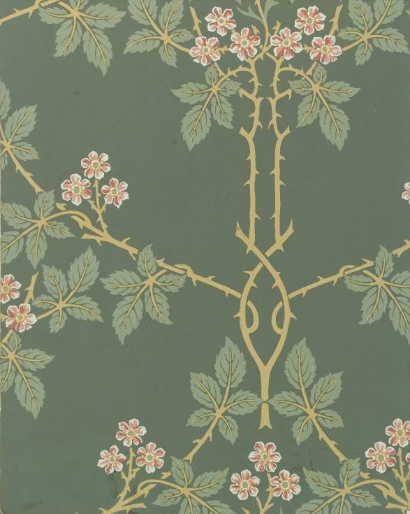 William Morris Blackberry, Pattern #388 - Hand Painted Oil Painting
