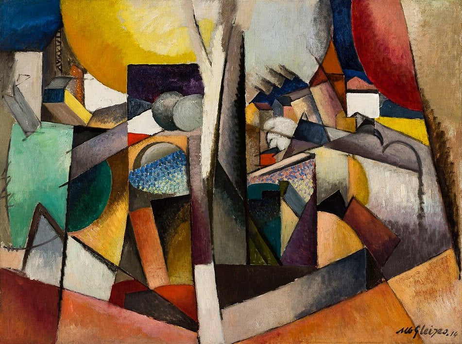 Albert Gleizes Cubist Landscape - Hand Painted Oil Painting