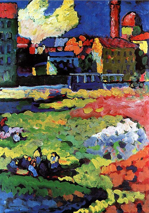 Wassily Kandinsky Munich-Schwabing with the Church of St. Ursula - Hand Painted Oil Painting
