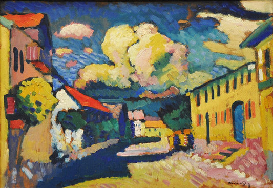 Wassily Kandinsky Murnau, Dorfstrasse - Hand Painted Oil Painting