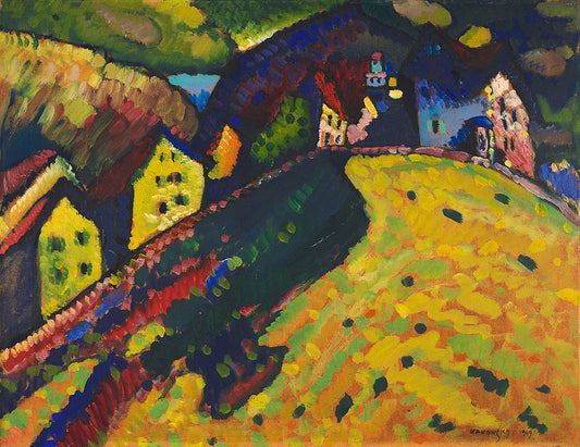 Wassily Kandinsky Houses at Murnau - Hand Painted Oil Painting