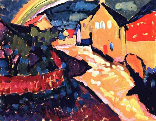 Wassily Kandinsky Murnau with Rainbow - Hand Painted Oil Painting