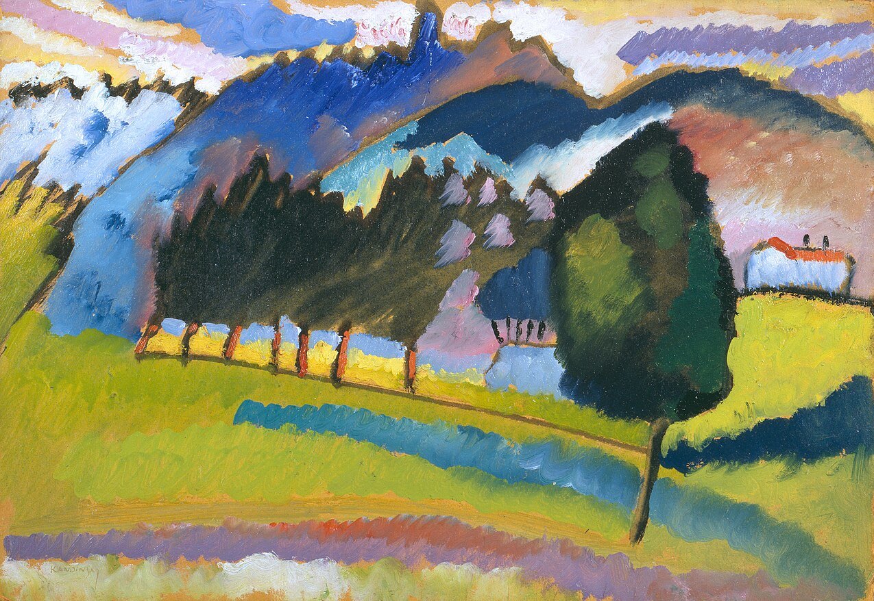 Wassily Kandinsky Landscape with Rolling Hills - Hand Painted Oil Painting