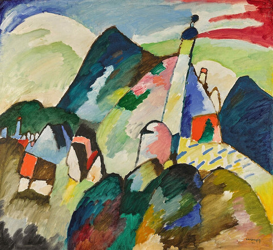 Wassily Kandinsky View of Murnau with Church - Hand Painted Oil Painting