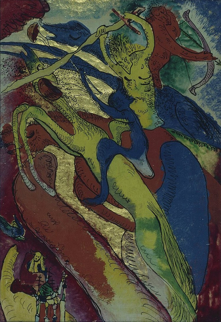 Wassily Kandinsky Apocalypti Horseman I - Hand Painted Oil Painting
