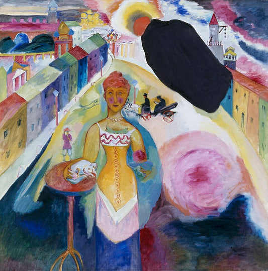 Wassily Kandinsky Lady in Moscow - Hand Painted Oil Painting