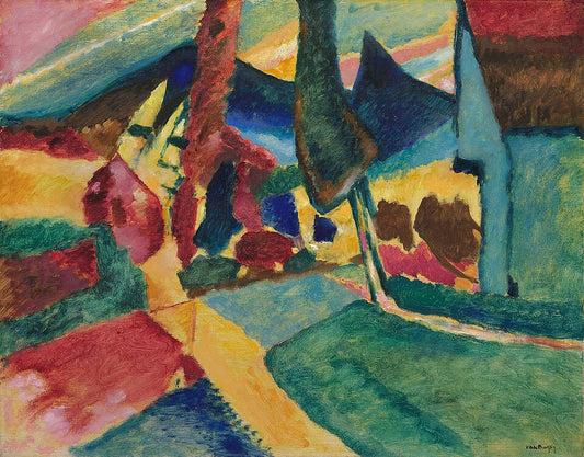 Wassily Kandinsky Landscape with Two Poplars - Hand Painted Oil Painting