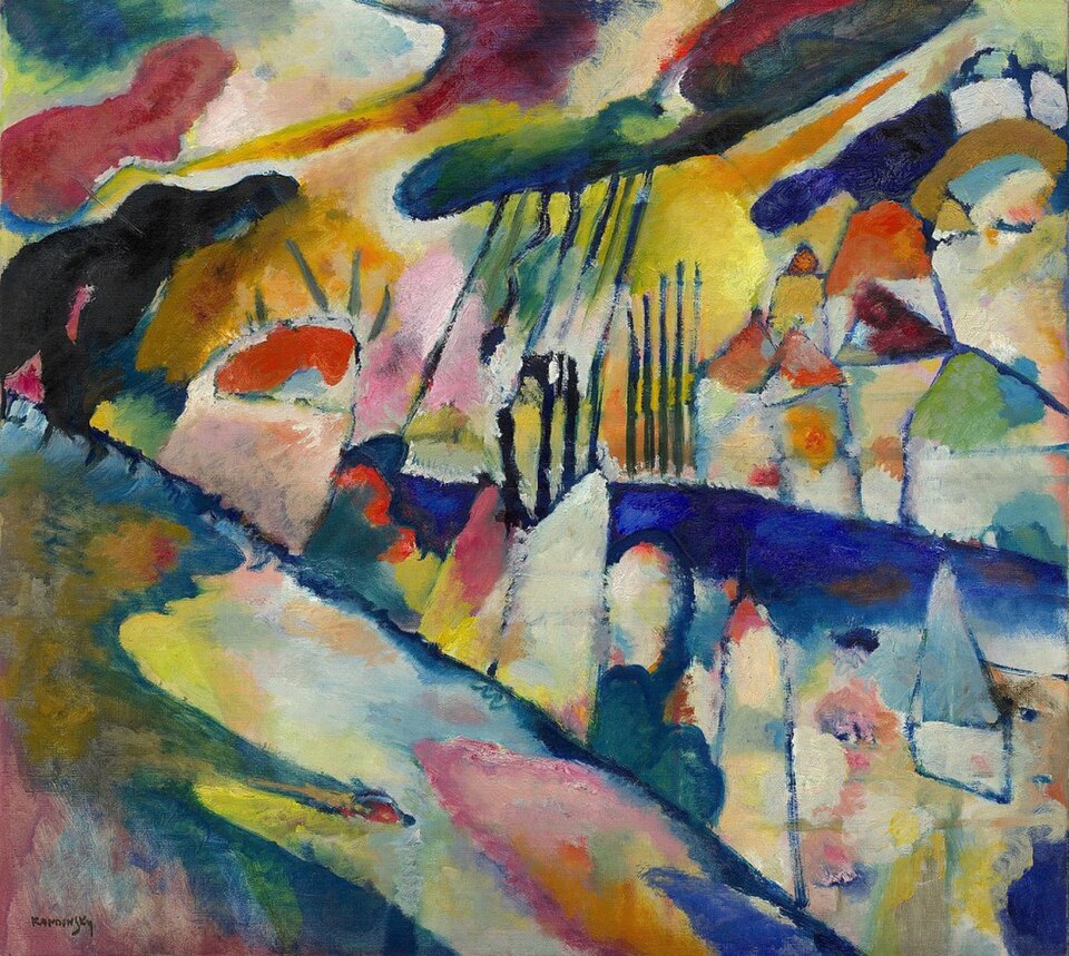 Wassily Kandinsky Landscape with Rain - Hand Painted Oil Painting