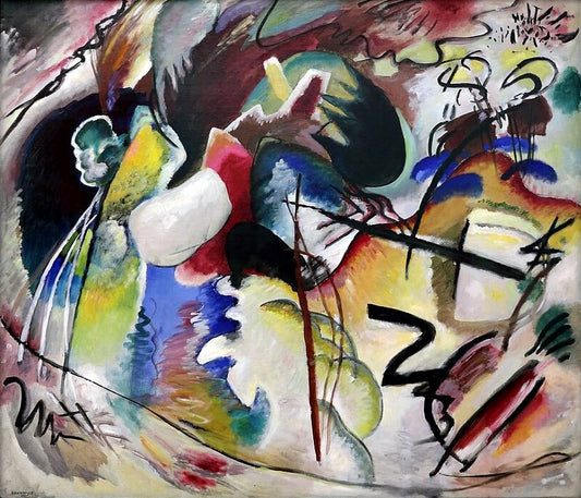 Wassily Kandinsky Image with a White Shape - Hand Painted Oil Painting