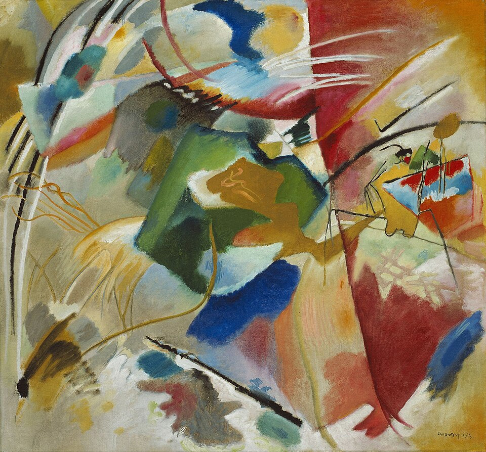 Wassily Kandinsky Painting with Green Centre - Hand Painted Oil Painting