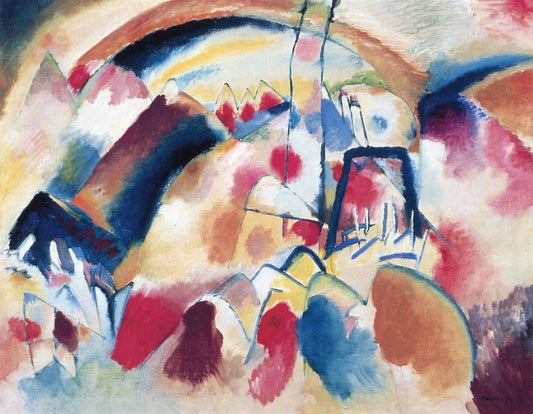Wassily Kandinsky Landscape with Red Spots - Hand Painted Oil Painting