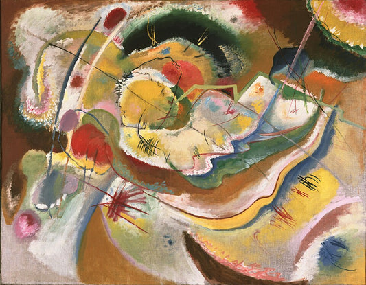 Wassily Kandinsky Little Painting with Yellow - Improvisation - Hand Painted Oil Painting
