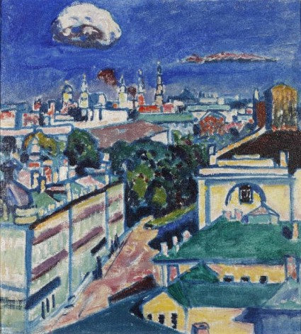 Wassily Kandinsky View of Moscow from the Window of Kandinsky's Apartment at No. 1, Zubovsky Square - Hand Painted Oil Painting