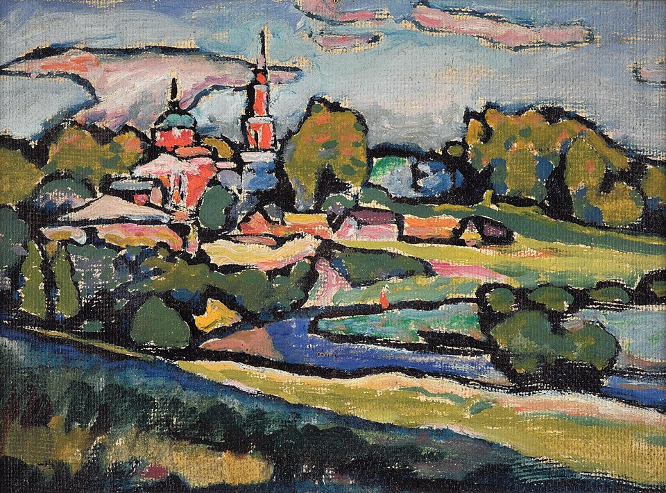 Wassily Kandinsky Akhtyrka, Landscape with Red Church - Hand Painted Oil Painting
