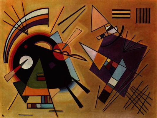 Wassily Kandinsky Black and Violet - Hand Painted Oil Painting