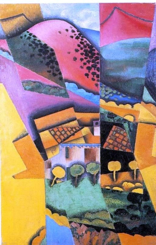  Juan Gris landscape at Ceret Sunset - Hand Painted Oil Painting