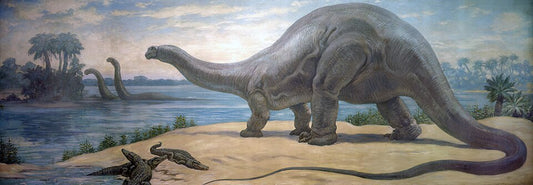 Charles R. Knight Brontosaurus 2 - Hand Painted Oil Painting