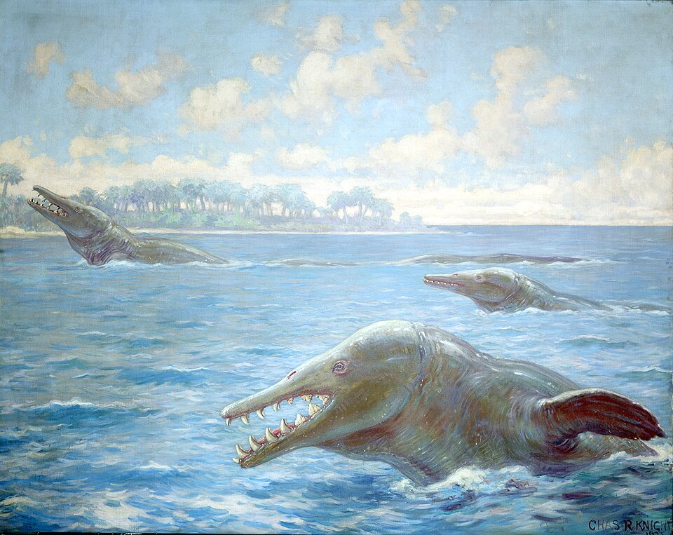 Charles R. Knight Basilosaurus from Eocene - Hand Painted Oil Painting