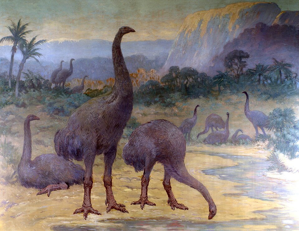 Charles R. Knight Dinornis from Holocene - Hand Painted Oil Painting
