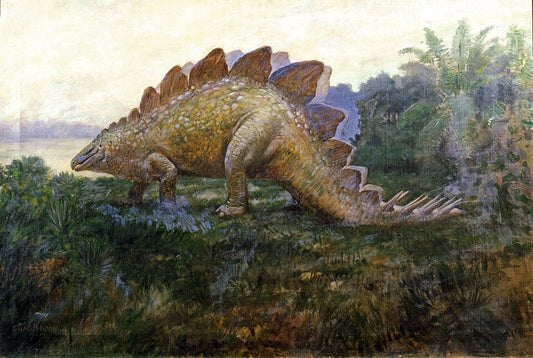 Charles R. Knight Stegosaurus 2 - Hand Painted Oil Painting