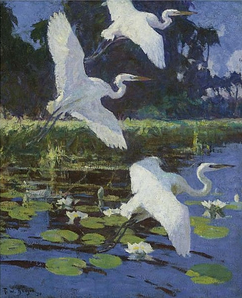 Frank Weston Benson Great White Herons - Hand Painted Oil Painting