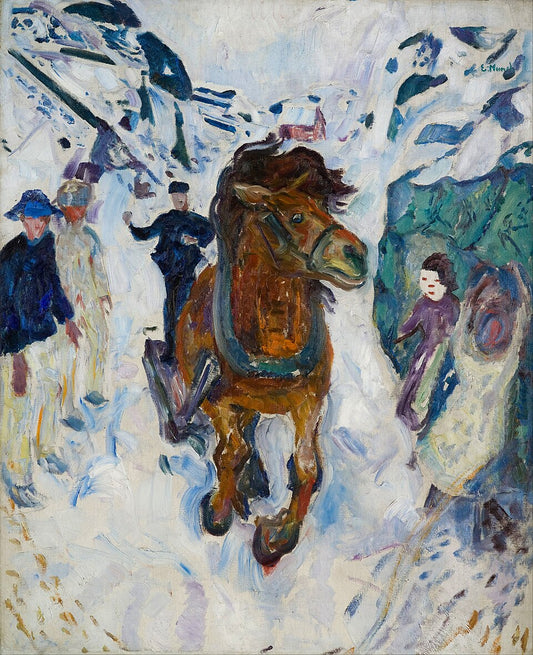 Edvard Munch Galloping Horse - Hand Painted Oil Painting