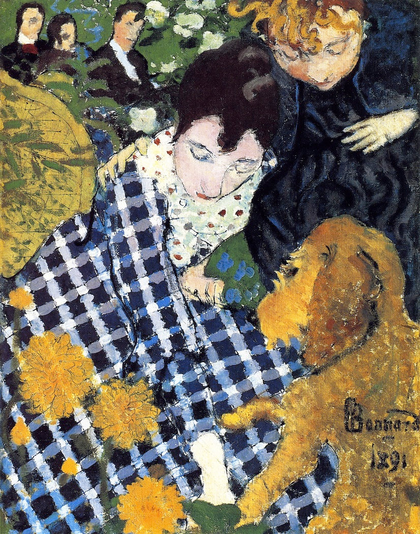 Women with a Dog by Pierre Bonnard - Hand Painted Oil Painting on Canvas