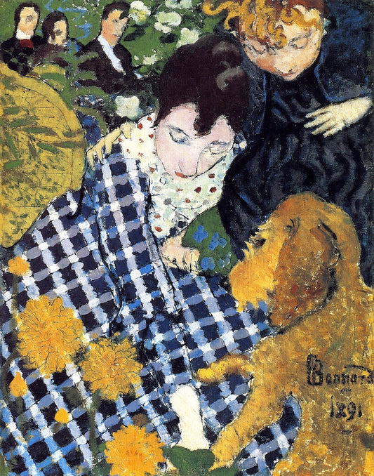 Women with a Dog by Pierre Bonnard - Hand Painted Oil Painting on Canvas