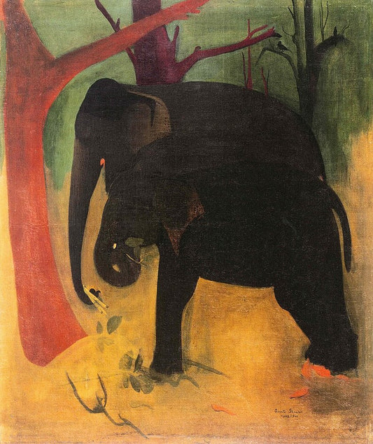 Amrita Sher-Gil Elephants - Hand Painted Oil Painting