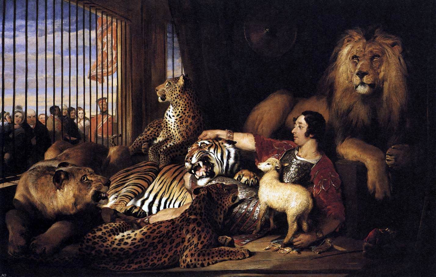  Sir Edwin Henry Landseer Isaac van Amburgh and his Animals - Hand Painted Oil Painting