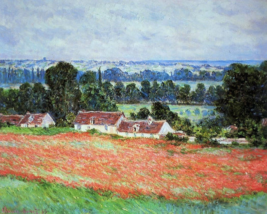  Claude Oscar Monet Poppy Field at Giverny - Hand Painted Oil Painting