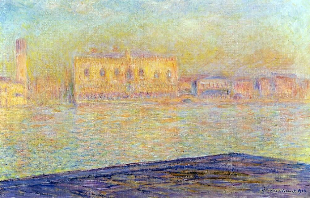  Claude Oscar Monet The Doges' Palace Seen from San Giorgio Maggiore (also known as San Giorgio) - Hand Painted Oil Painting