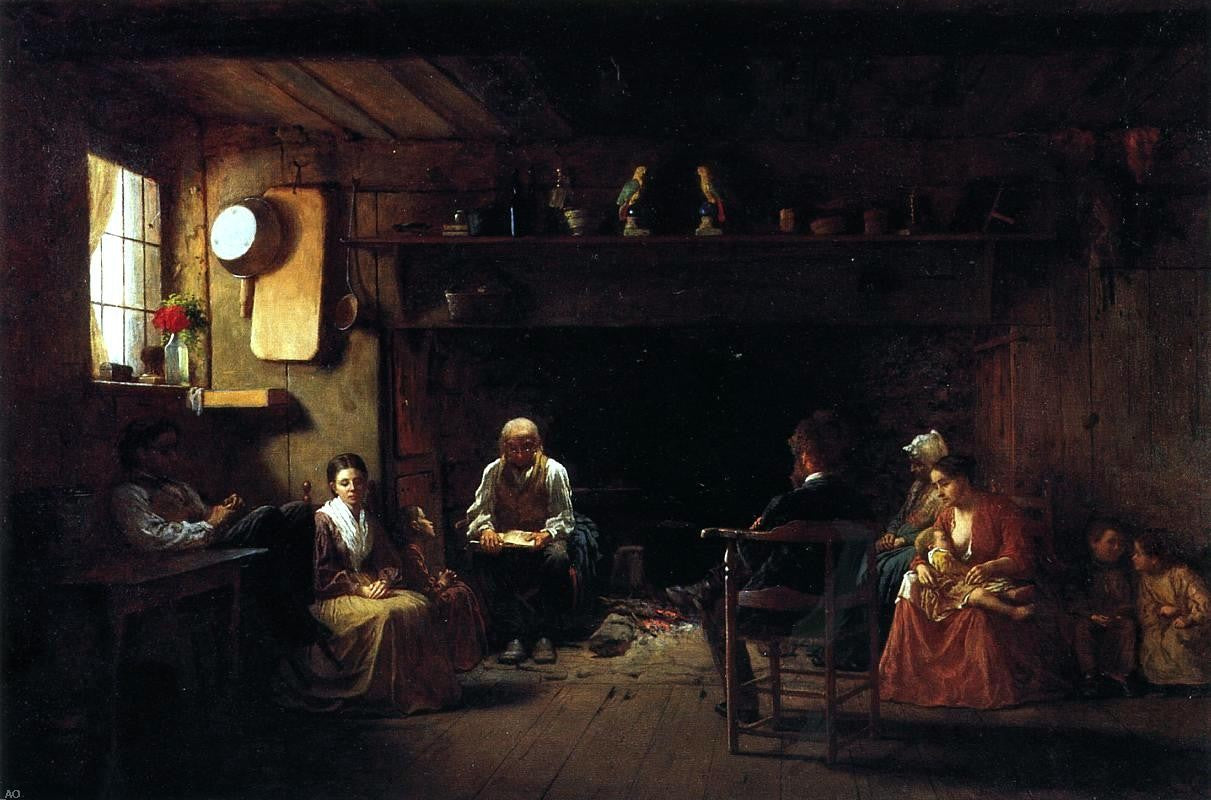  Eastman Johnson Sunday Morning - Hand Painted Oil Painting
