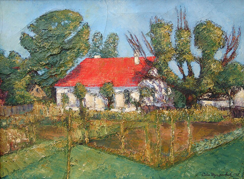 Sava Sumanovic Seoska Kuca - Hand Painted Oil Painting